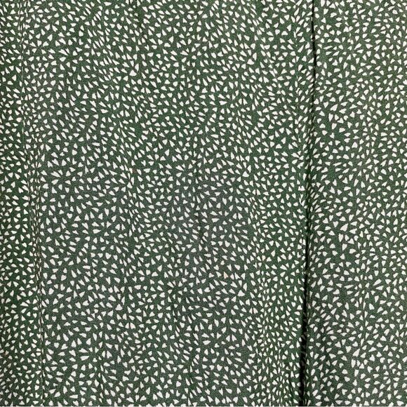 Flowy Geometric Floral Green White 100% Rayon Boho Comfy Wide Leg Soft Pants - Picture 4 of 8